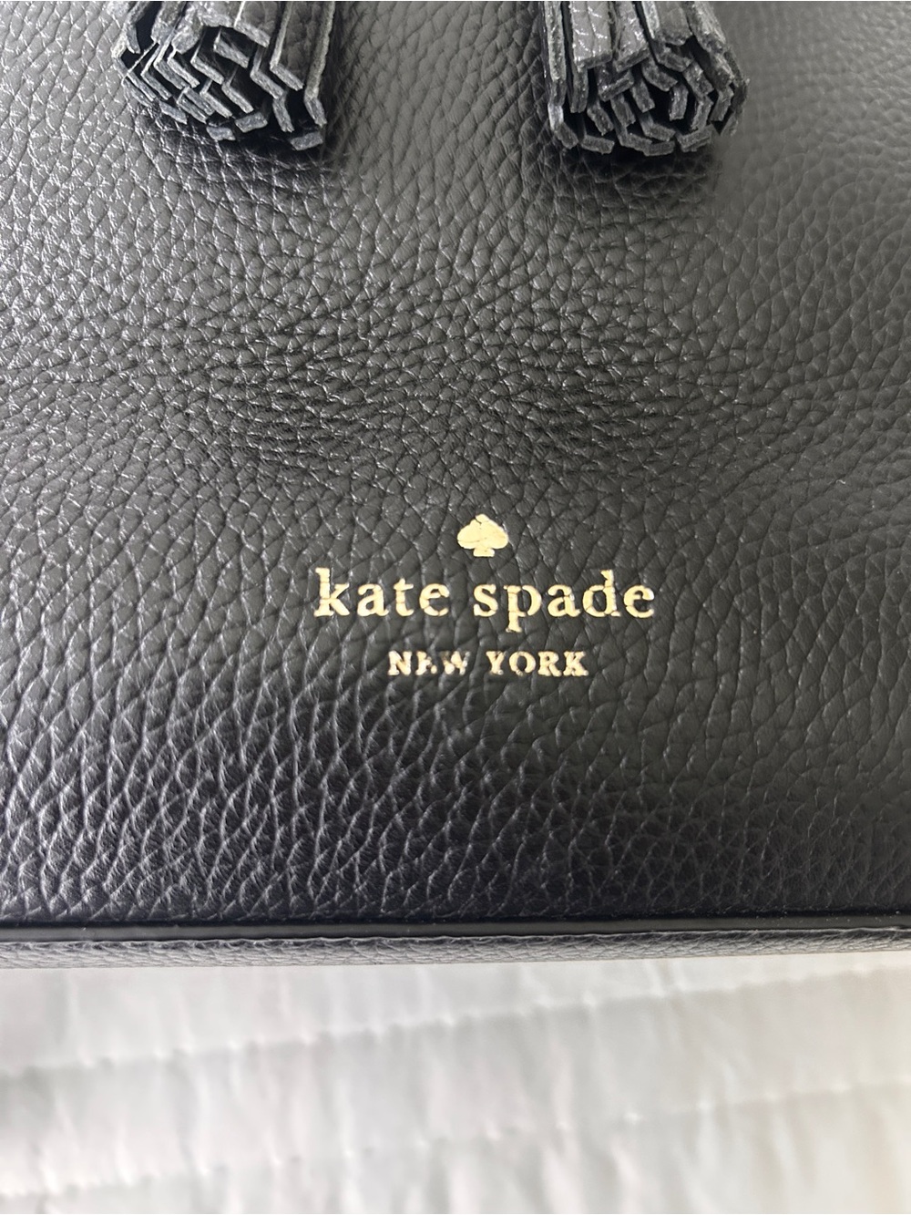 kate spade Black Pebbled Leather Shoulder Bag with Stud Feet - Picture 3 of 4